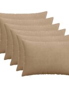 vidaXL Калъфка за възглавница 6 pcs HEERLEN Кафяво 40 x 60 cm кордурой