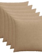 vidaXL Калъфка за възглавница 6 pcs HEERLEN Кафяво 70 x 70 cm кордурой
