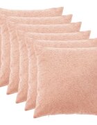 vidaXL Калъфка за възглавница 6 pcs HEERLEN Розово 80 x 80 cm Букле
