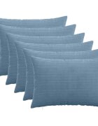 vidaXL Калъфка за възглавница 6 pcs HEERLEN Синьо 50 x 80 cm кордурой