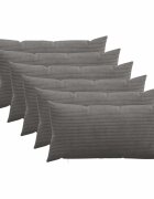 vidaXL Калъфка за възглавница 6 pcs HEERLEN Тъмносиво 40 x 70 cm