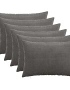 vidaXL Калъфка за възглавница 6 pcs HEERLEN Тъмносиво 50 x 80 cm