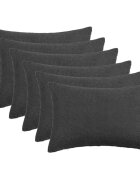 vidaXL Калъфка за възглавница 6 pcs HEERLEN Тъмносиво 50 x 80 cm Букле