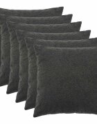 vidaXL Калъфка за възглавница 6 pcs HEERLEN Тъмносиво 60 x 60 cm Букле