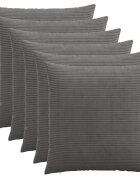 vidaXL Калъфка за възглавница 6 pcs HEERLEN Тъмносиво 70 x 70 cm