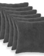 vidaXL Калъфка за възглавница 6 pcs HEERLEN Тъмносиво 80 x 80 cm Букле