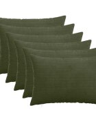 vidaXL Калъфка за възглавница 6 pcs HEERLEN Зелено 30 x 50 cm кордурой