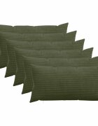vidaXL Калъфка за възглавница 6 pcs HEERLEN Зелено 40 x 80 cm кордурой