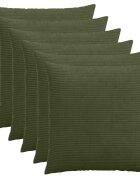 vidaXL Калъфка за възглавница 6 pcs HEERLEN Зелено 80 x 80 cm кордурой