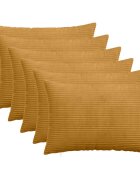 vidaXL Калъфка за възглавница 6 pcs HEERLEN Жълто 30 x 50 cm кордурой