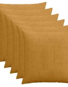 vidaXL Калъфка за възглавница 6 pcs HEERLEN Жълто 60 x 60 cm кордурой