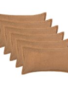 vidaXL Калъфка за възглавница 6 pcs HOUTEN Бежово 40 x 80 cm Букле