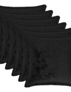 vidaXL Калъфка за възглавница 6 pcs HOUTEN Черно 40 x 40 cm Фланела
