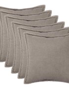 vidaXL Калъфка за възглавница 6 pcs HOUTEN Светлосиво 80 x 80 cm Букле