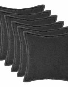 vidaXL Калъфка за възглавница 6 pcs HOUTEN Тъмносиво 50 x 50 cm Букле