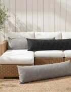 vidaXL Калъфка за възглавница HEERLEN Тъмносиво 40 x 145 см