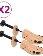 vidaXL Калъпи за обувки 2 чифта размер 36-40 борово дърво масив