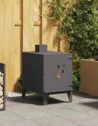 vidaXL Къмпинг котлон Черно 35 x 50 x 60 см Студено валцована стомана