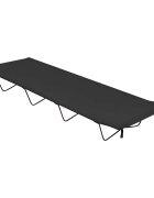 vidaXL Къмпинг легло 180х60х19 см плат оксфорд и стомана черно