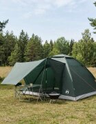 vidaXL Къмпинг наметало 4-местен Военнозелено Полиестер и стомана