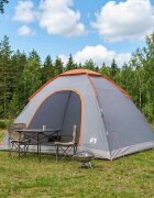 vidaXL Къмпинг наметало 6-местен Сив и оранжев