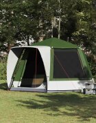vidaXL Къмпинг наметало Кабина Зелен 420 x 420 x 227 см Полиестер