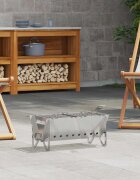 vidaXL Къмпинг огнище 42 x 22 x 18 см Неръждаема стомана Сребристо