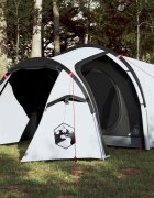 vidaXL Къмпинг палатка тунелна 2 души бял затъмняващ плат водоустойчив
