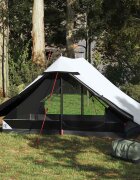 vidaXL Къмпинг палатка за 2 души бяла затъмняващ плат водоустойчива