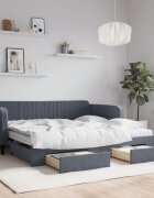 vidaXL Канапе с изтеглящо легло и чекмеджета 100x200 см кадифе