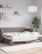 vidaXL Канапе с изтеглящо легло и матрак таупе 80x200 см плат