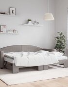 vidaXL Канапе с изтеглящо легло и матрак таупе 80x200 см плат