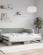 vidaXL Канапе с изтеглящо легло светлосиво 100x190 см кадифе