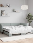 vidaXL Канапе с изтеглящо легло светлосиво 100x200 см кадифе