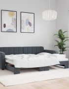vidaXL Канапе с изтеглящо легло тъмносива 80x200 см кадифе