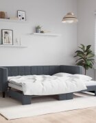 vidaXL Канапе с изтеглящо легло тъмносива 90x200 см кадифе