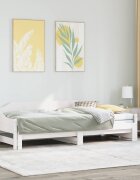 vidaXL Канапе с изтеглящо разтегателно легло 90x190 см бор масив