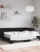 vidaXL Канапе с изтеглящо разтегателно легло черно 90x200 см кадифе