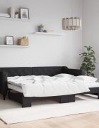 vidaXL Канапе с изтеглящо разтегателно легло черно 90x200 см плат