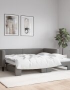 vidaXL Канапе с изтеглящо разтегателно легло тъмносиво 90x190 см плат