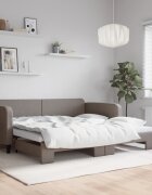 vidaXL Канапе с изтеглящо разтегателно легло таупе 100x200 см плат