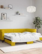 vidaXL Канапе с изтеглящо разтегателно легло жълто 100x200 см кадифе