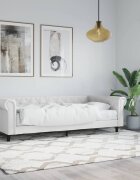 vidaXL Канапе с матрак бяло 90x200 см изкуствена кожа