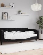 vidaXL Канапе с матрак черно 100x200 см кадифе