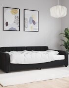 vidaXL Канапе с матрак черно 100x200 см кадифе
