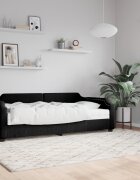 vidaXL Канапе с матрак черно 100x200 см плат