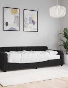 vidaXL Канапе с матрак черно 80x200 см кадифе