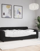 vidaXL Канапе с матрак черно 90x190 см кадифе