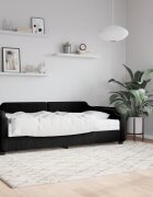vidaXL Канапе с матрак черно 90x190 см плат