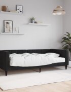 vidaXL Канапе с матрак черно 90x200 см кадифе